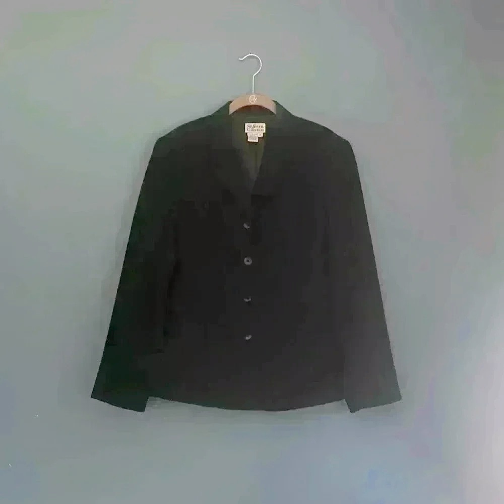 Style & Co. Collection black button-down blazer jacket women's size 14
